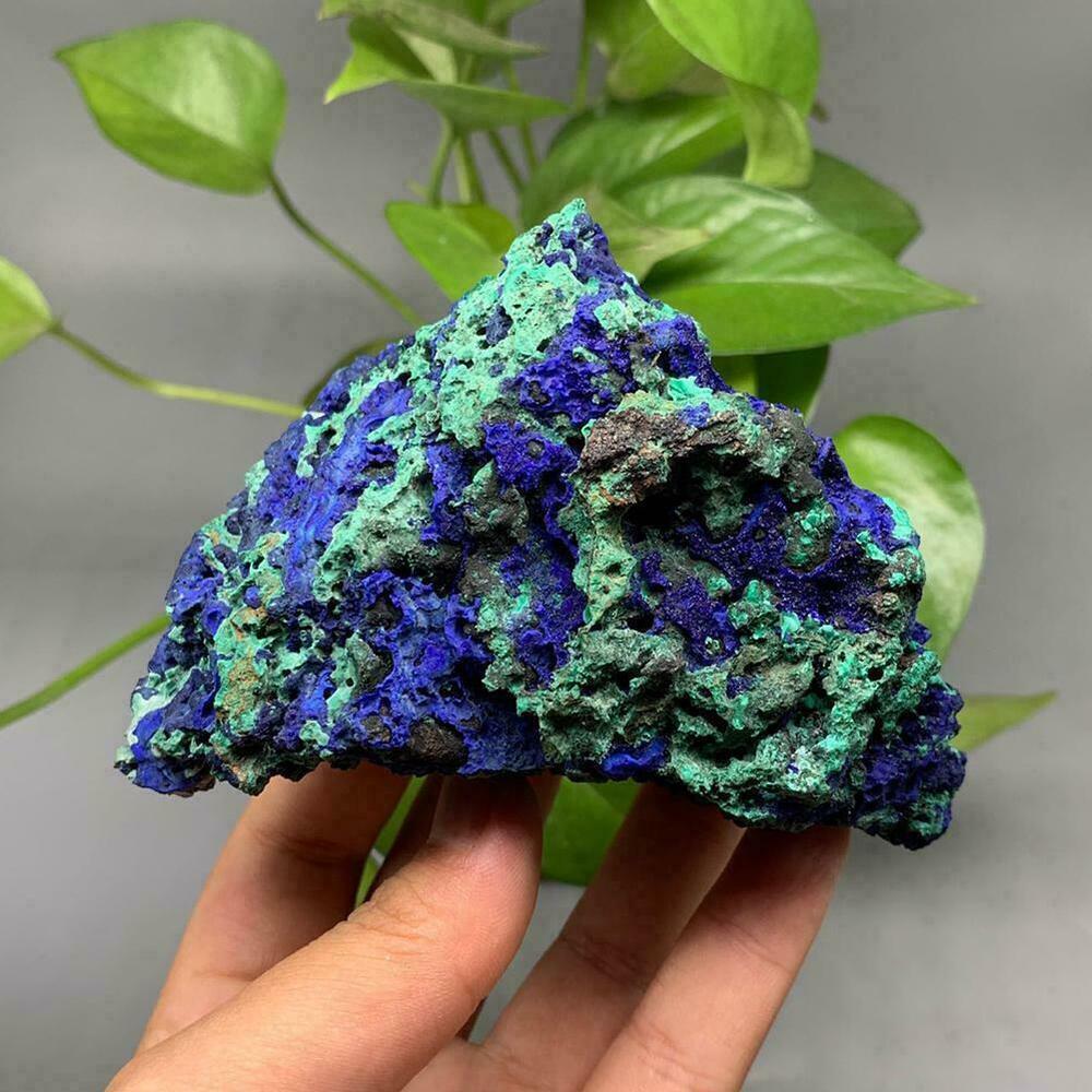 Natural Azurite Malachite Geode Crystal Mineral Specimen Stone Healing New Y6D8