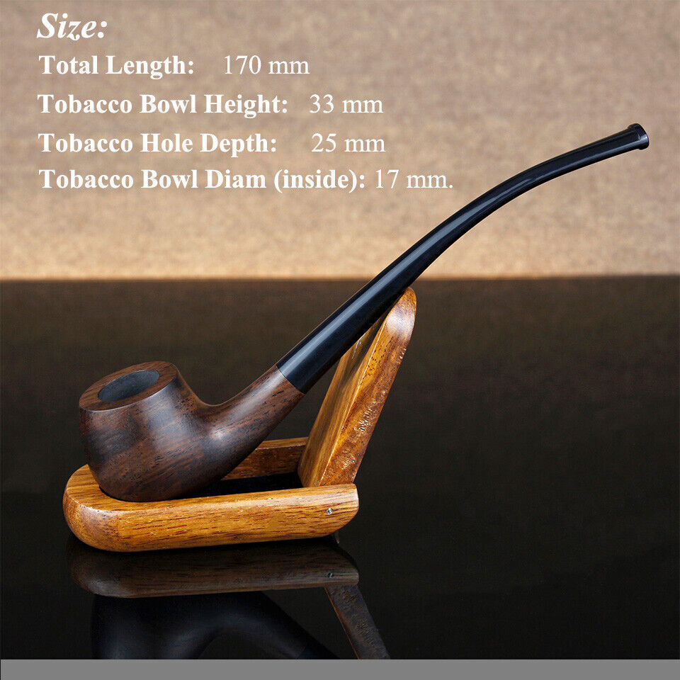 High Quanlity Ebony Wood Pipe Handmade Tobacco Pipes Wooden Smoking Pipe