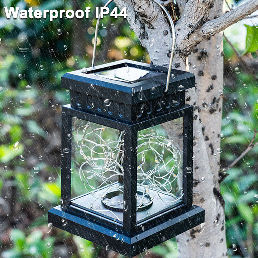 2PCS Waterproof LED Solar Power Hanging Lantern Light Outdoor Garden Table Lamp