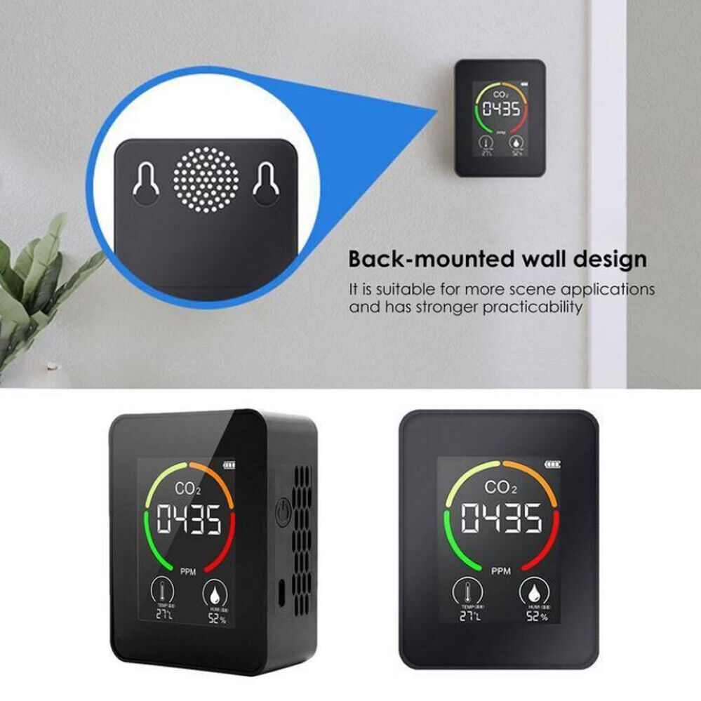 Indoor CO2 Detector NDIR Sensor Carbon Dioxide Temperature Humidity Meter 1pcs