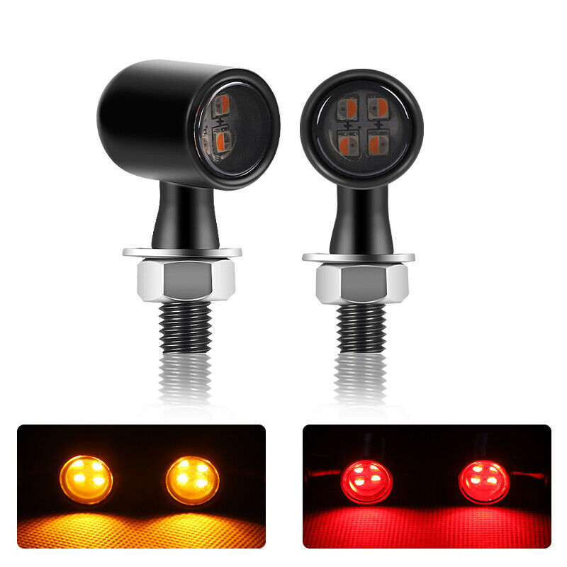 2X LED Motorcycle Indicator Mini Turn Signal Blinker Brake Light Universal Lamp