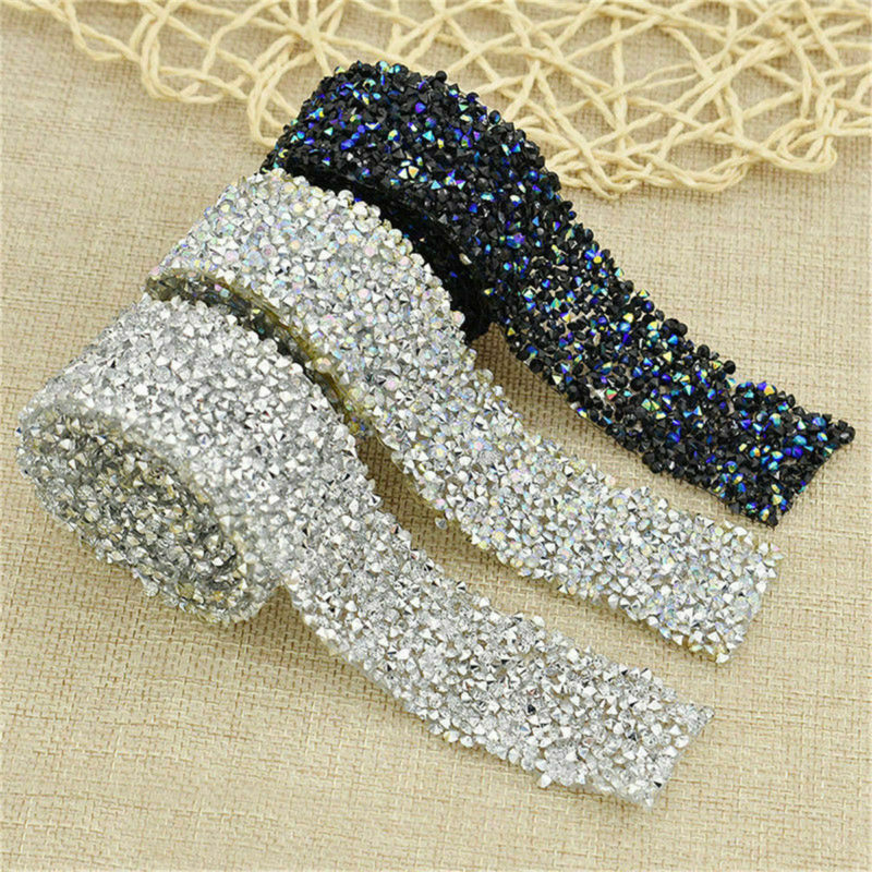 Iron On Applique Wedding Bridal Dress Rhinestone Beaded Trim Embellishment Decor