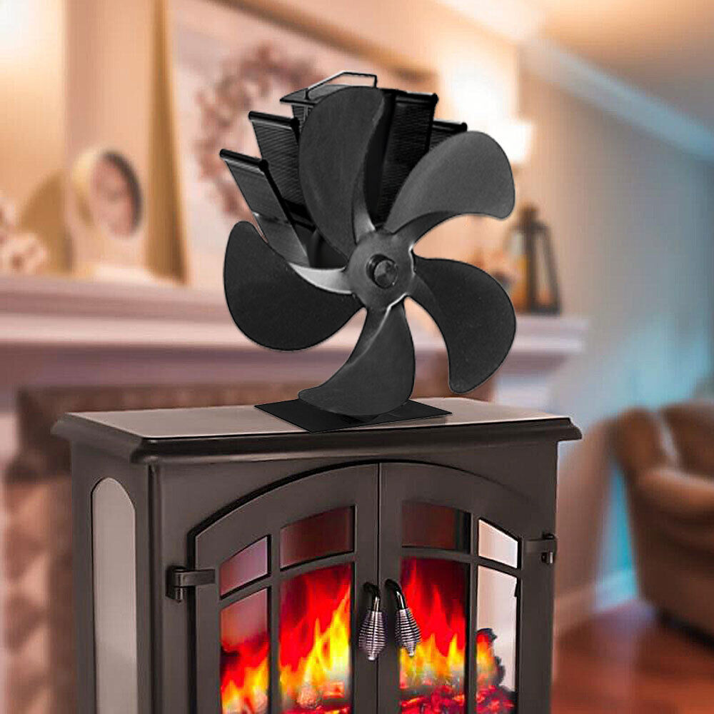 Log Burner Heat Powered Fan Fireplace Fan Wood Burning Stove Wood Stove Fan #T