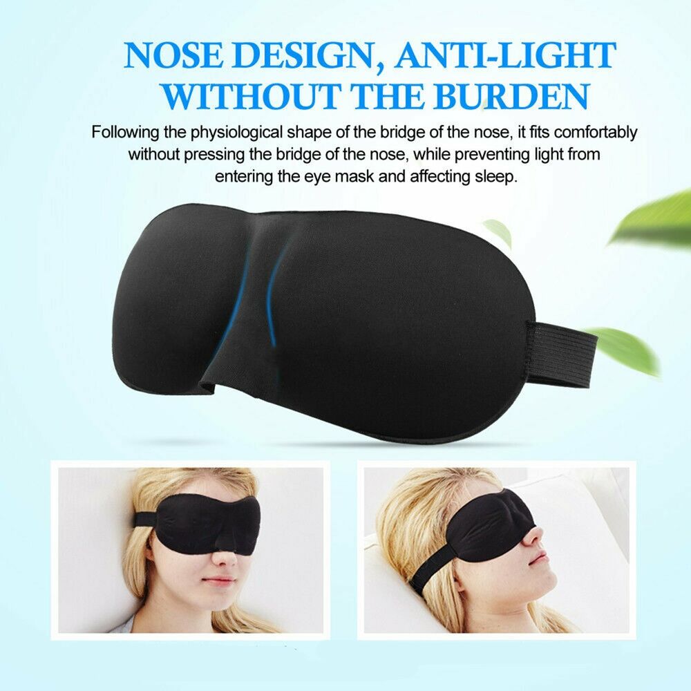 3x 3D Sleeping Eye Mask Blindfold Sleep Travel Shade Relax Cover Light Blinder