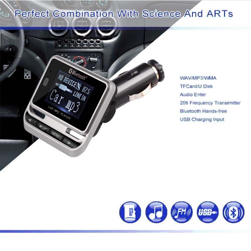 Handsfree Wireless Bluetooth Car Kit FM Transmitter MP3 Player USB Charge