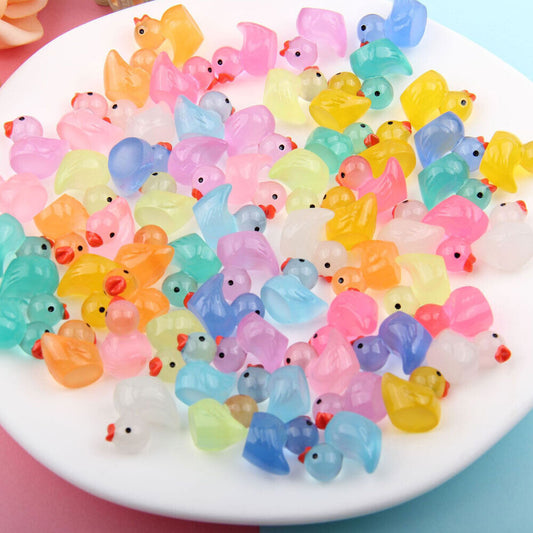 Mini Resin Ducks Luminous Tiny Ducks Miniature Duck Glow in the Dark #T