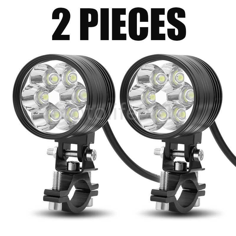 2X LED Motorcycle Driving Spotlights Spot Fog HeadLight Lamp 6000k White 12V 24V