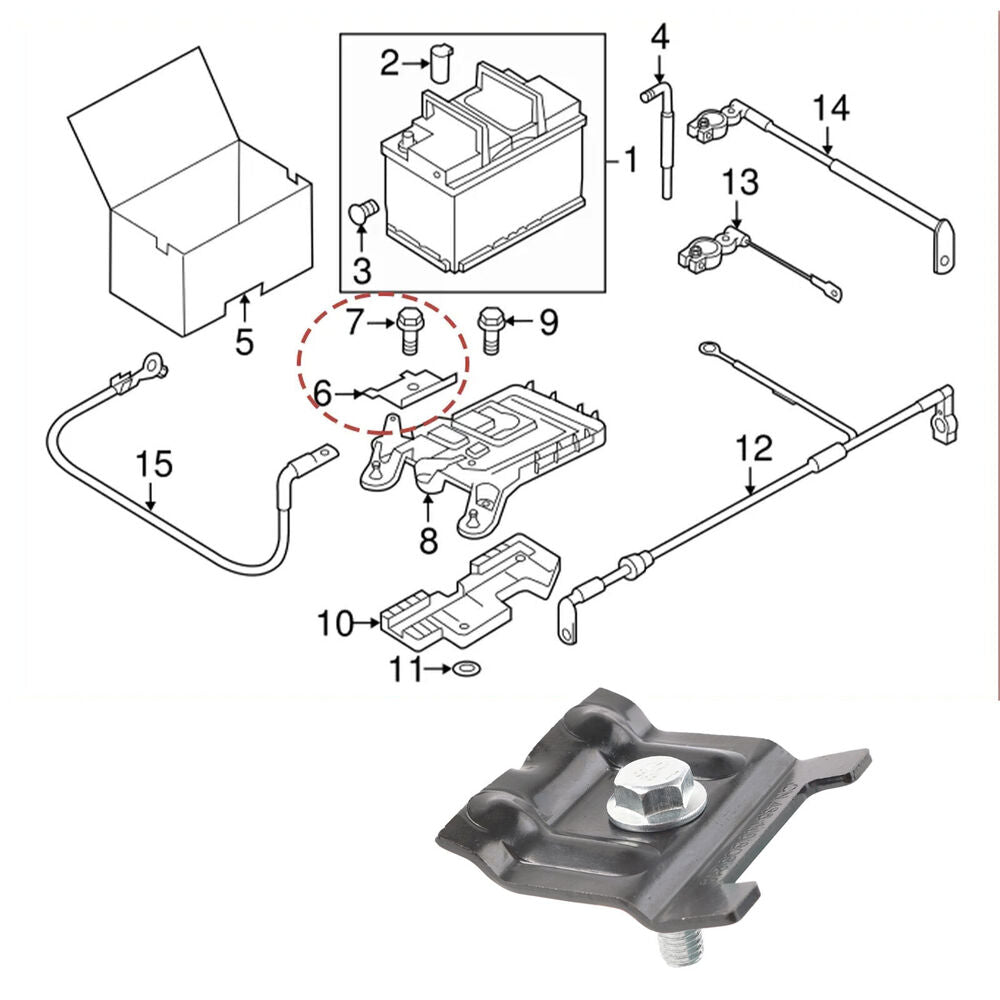 Battery Hold Down Clamp 1J0803219 For VW Beetle Golf Sharan Tiguan Passat/CC MK4