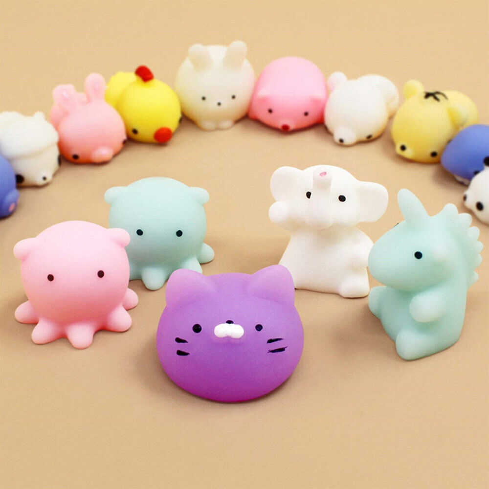 50x Cute Mini Animal Squishies Kawaii Mochi Squeeze Toys Stretch Stress Squishy