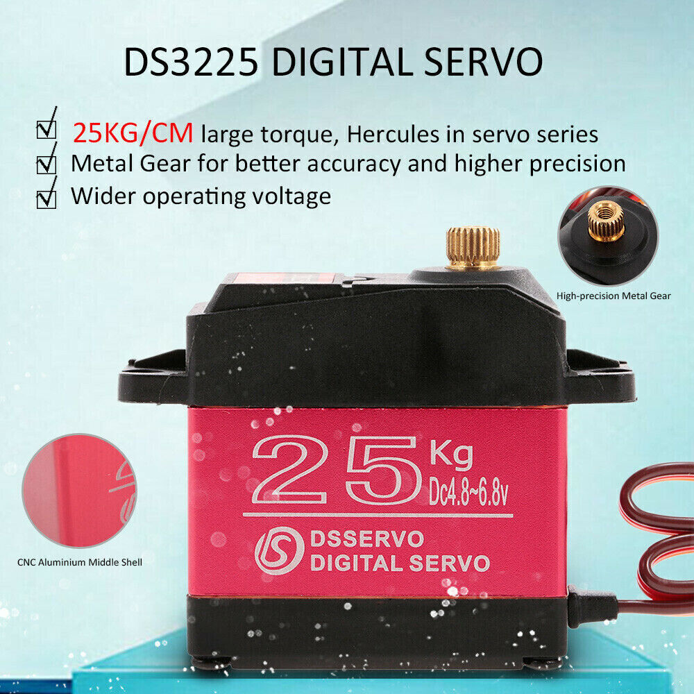 RC Servo DSSERVO DS3225 25KG Metal Gear High Torque Digital Servo Waterproof