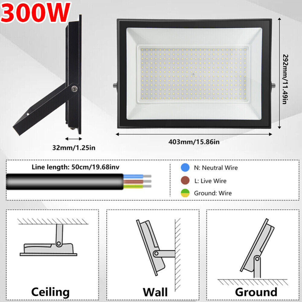 Outdoor LED Flood Light 10W-300W Security Light 220V-240V Spotlight Waterproof