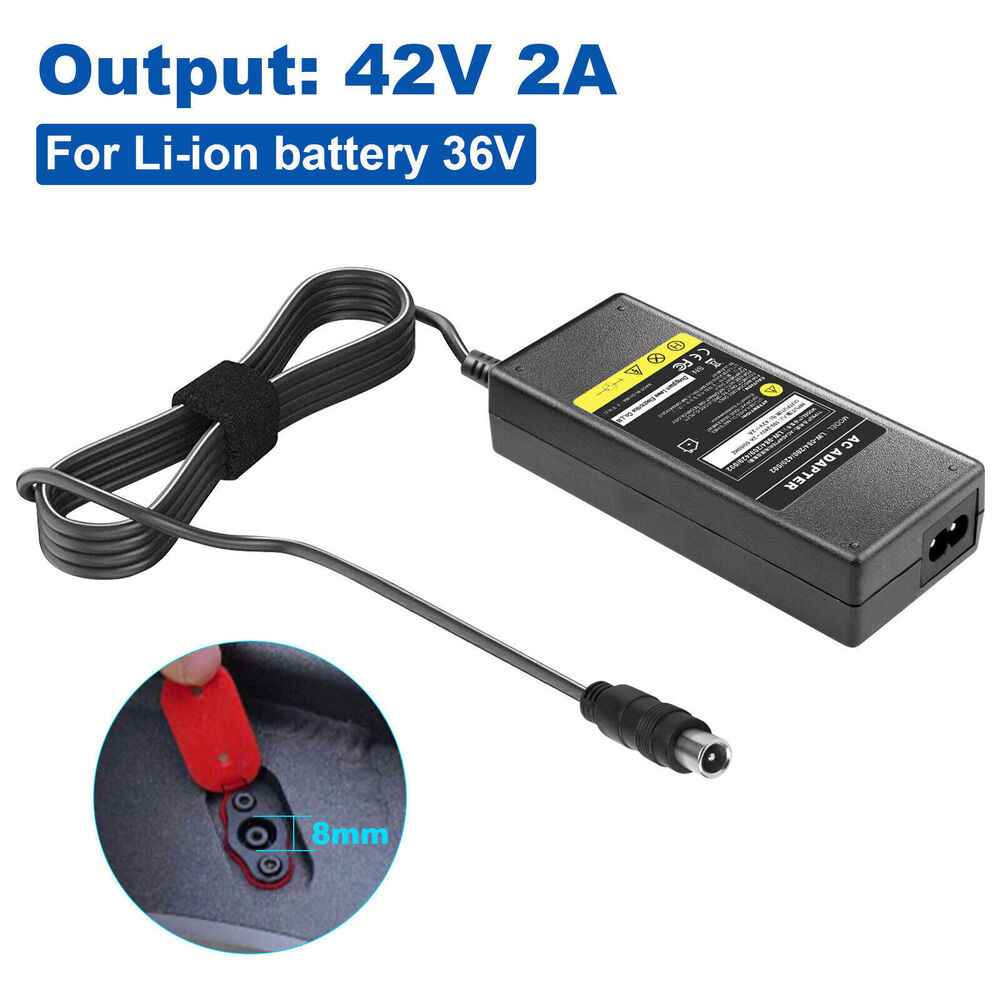 42V 2A Charger Power Adapter for 36V Electric Bike E-bike Scooter Li-ion Battery