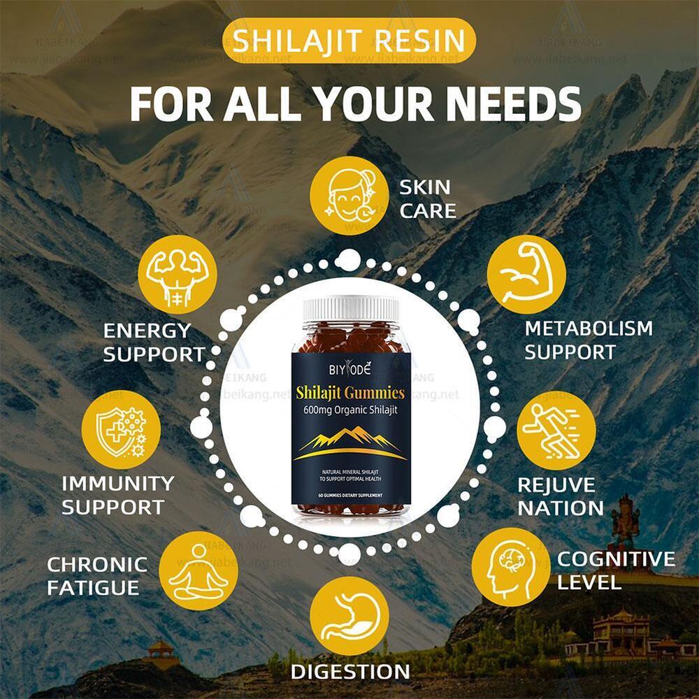 Shilajit Gummies Pure 100% Himalayan-Organic Shilajit Resin Natural Supplement