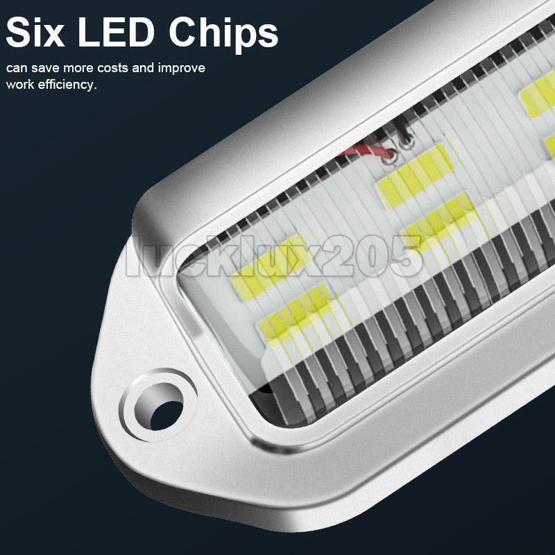 10pcs 6 LED License Number Plate Light Side Lamp for Truck SUV Trailer Lorry 12/24V