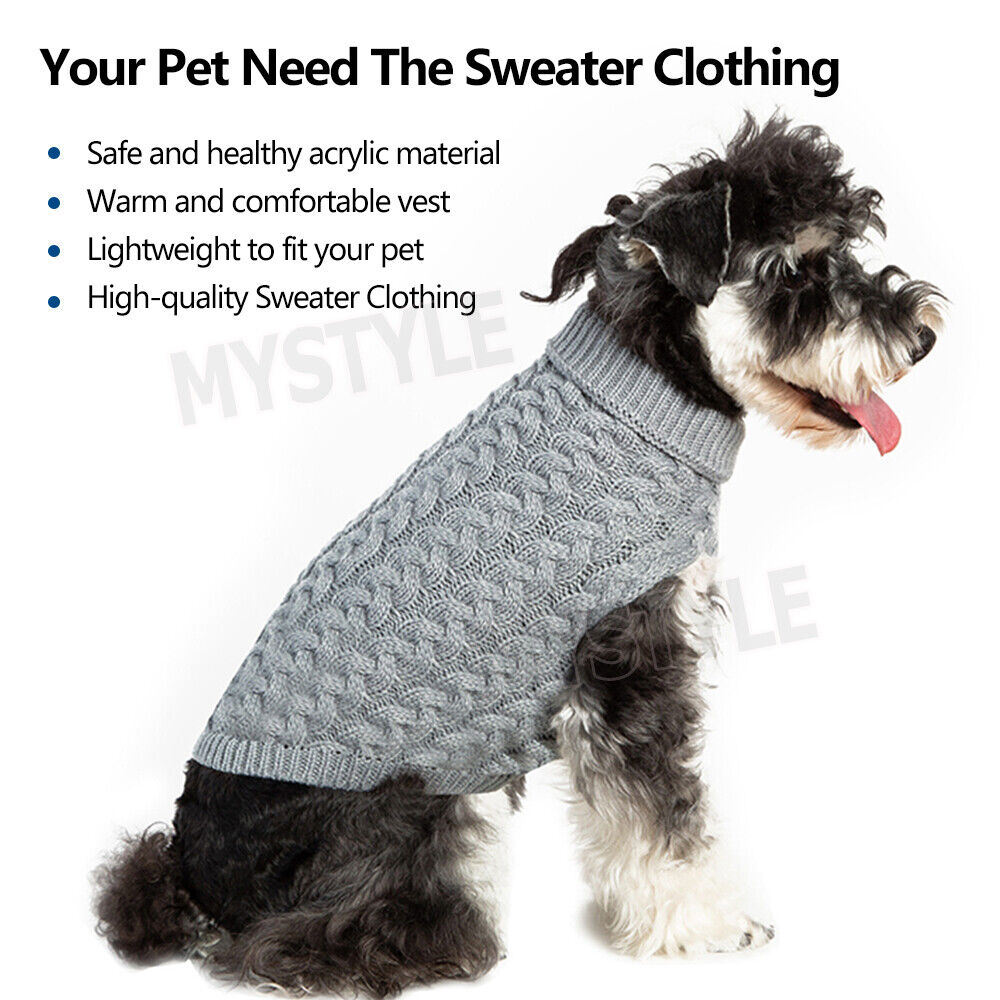 Winter Knitted Puppy Dog Jumper Warm Sweater Pet Clothes Small Dogs Coat Thermal