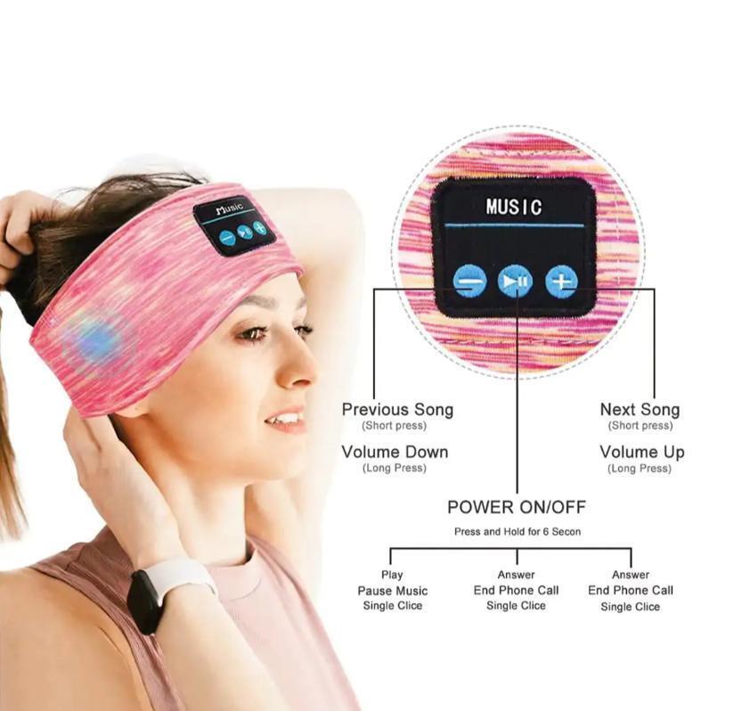 Sleep Mask Headphones Wireless Bluetooth Sports Headband Bass Speakers