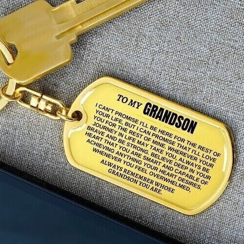 To My Grandson, Remember Whose Grandson You are, Personalized Keychain