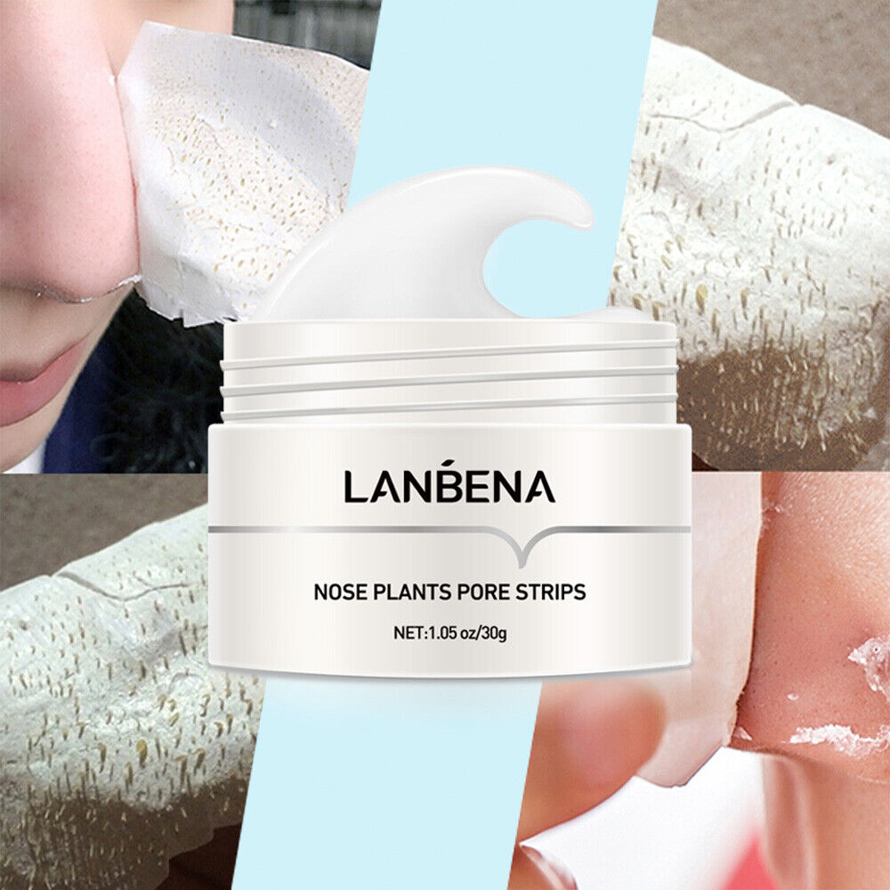 60Pcs LANBENA Blackhead Remover Cream Face Nose Clean Pore Strips Acne Peel Off