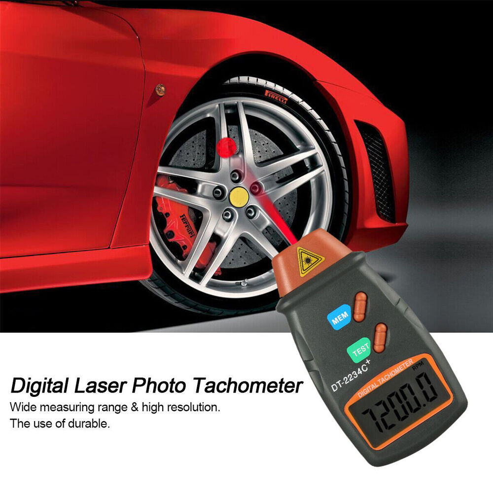 Handheld Laser Tachometer Non-Contact Digital Photo RPM Rotation Speed Meter