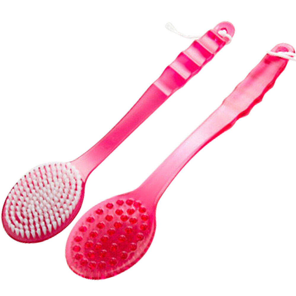 Long Handled Plastic Body Bath Shower Back Brush Scrubber Cleaning Massager