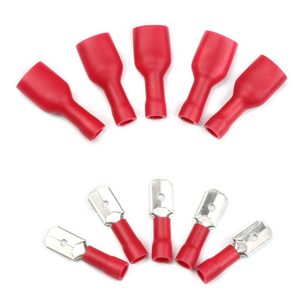 100PCS Terminal Electrical Wire Connector Kit Assorted Insulated Crimp Spade Set