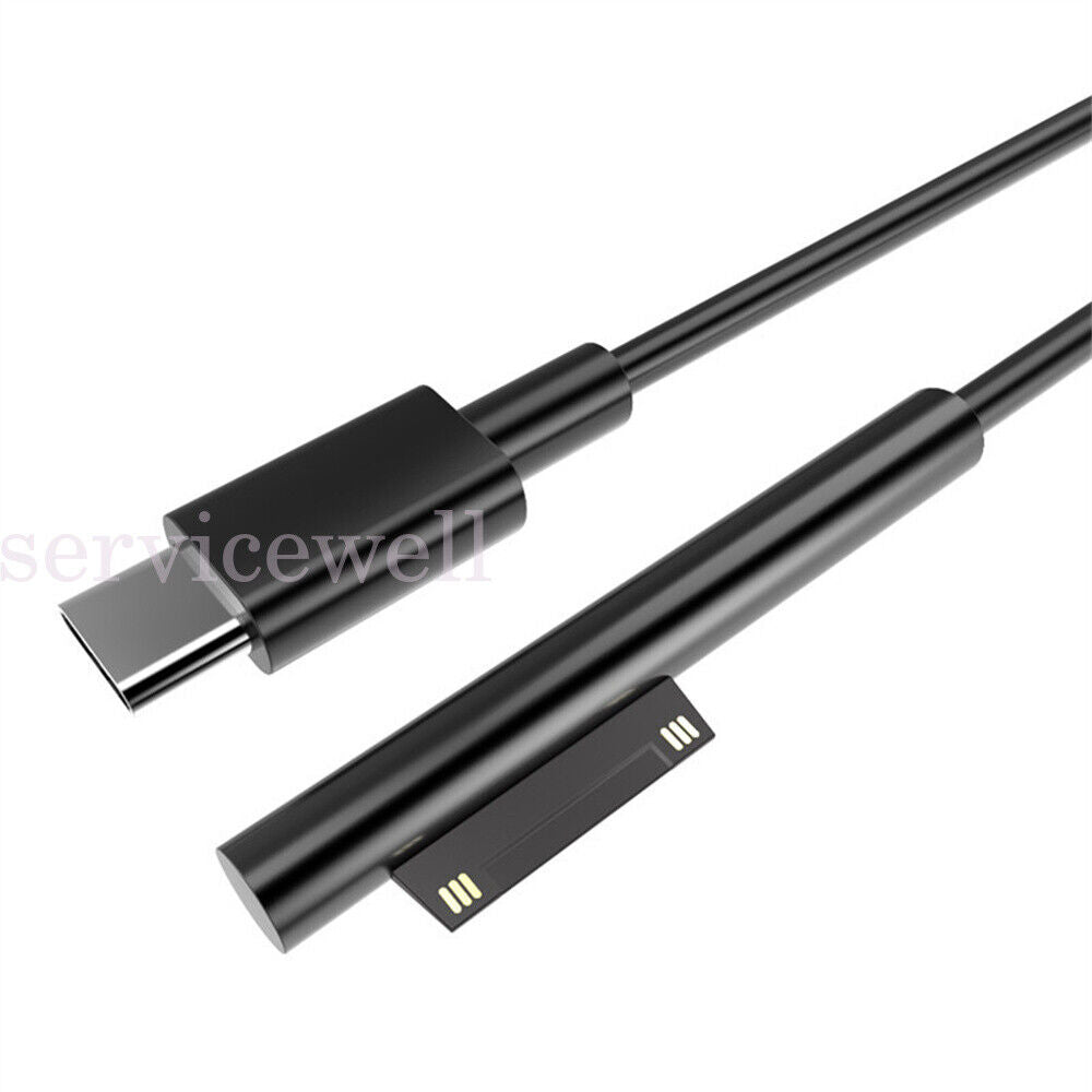 USB C Power Supply PD Fast Charger Cable for Microsoft Surface Pro 7 6 5 4