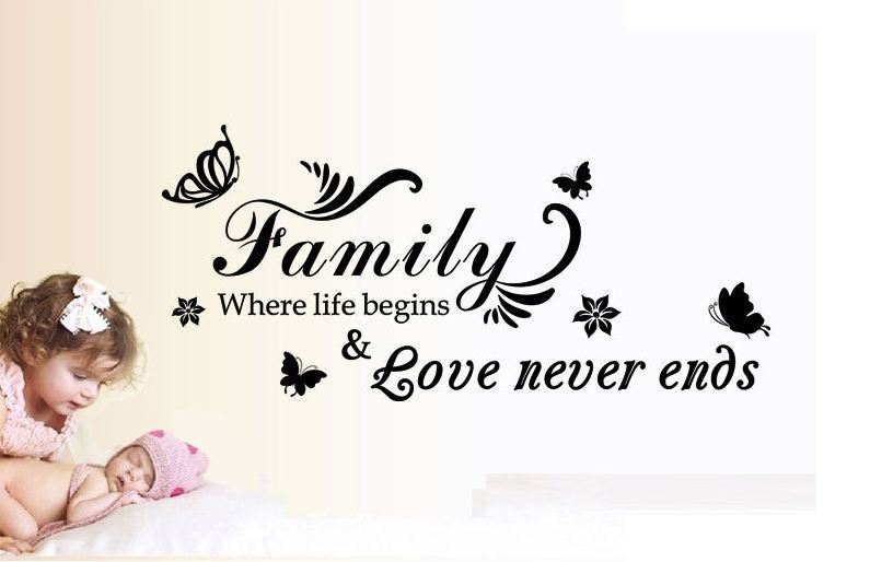 Wall Stickers Removable Family Love Never ends Living Room Decal Art Decor