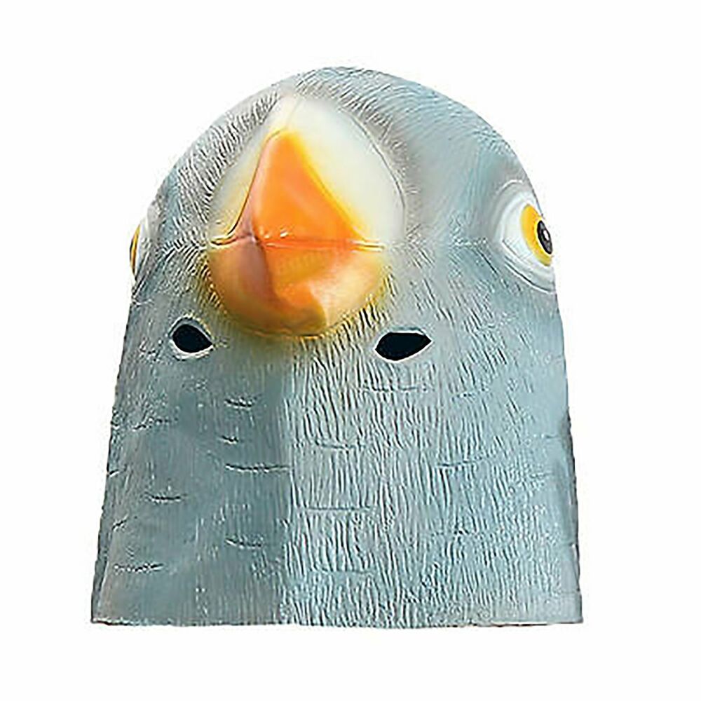 Pigeon Head Mask Creepy Animal Halloween Costume Theater Prop Latex Party Toy