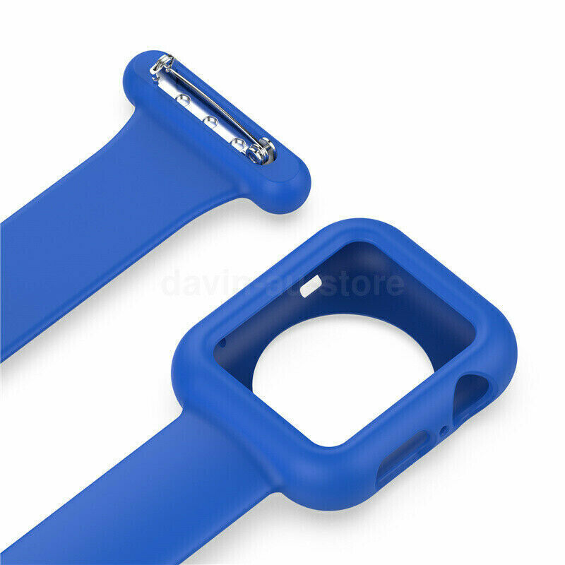 For Apple Watch 7 6 SE 5 4 3 2 1 Silicone Strap Band+Case Fob For Nurses Doctors