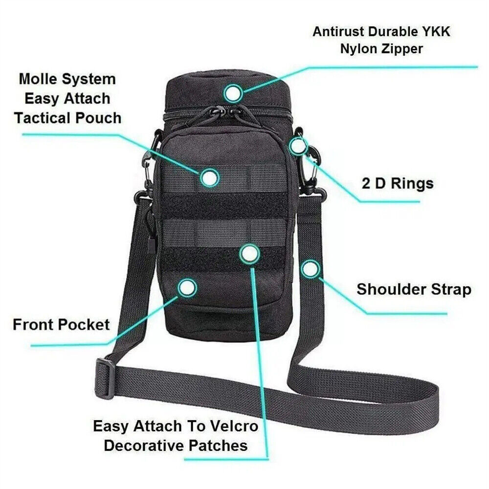 Kettle Bag Tactical Molle Water Bottle Holder Pouch Outdoor Adjustable KettleBag