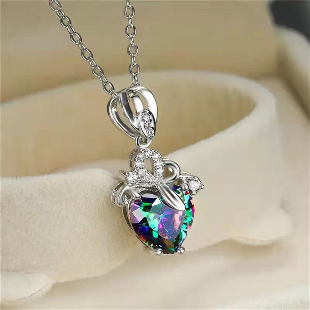 Heart Mystic Pendant Alloy Necklace Choker Chain For Women Wedding Jewelry Charm