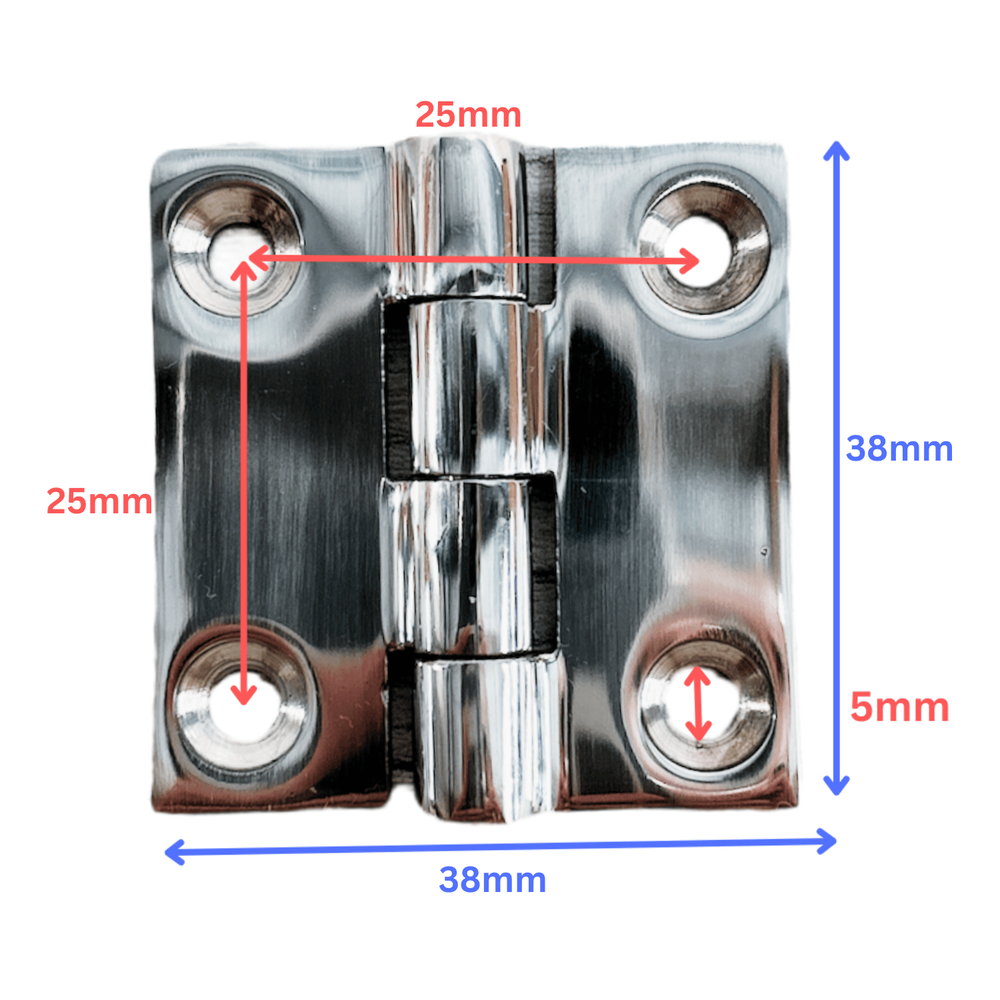 Marine 38mm Butt Door Boat Hinge Marine Grade 316 Stainless Steel Deck Hardware