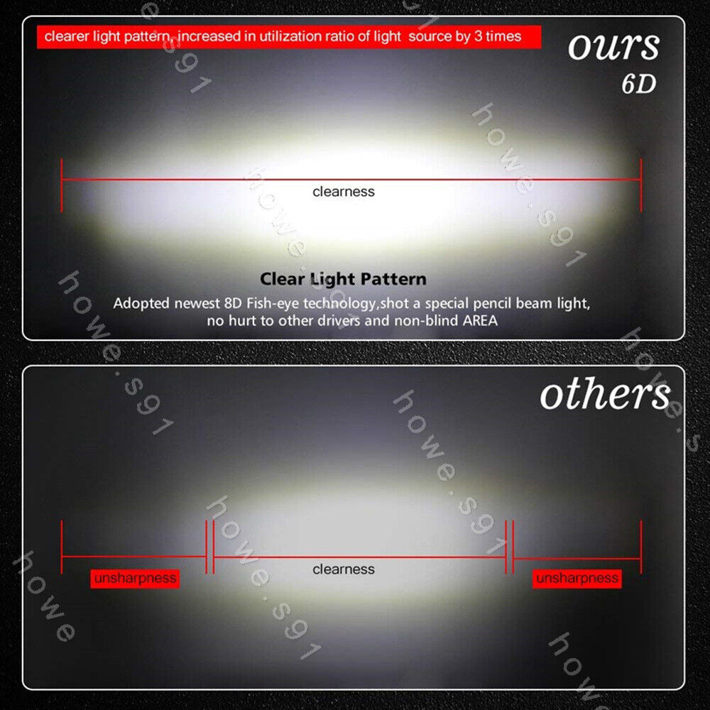 2x 7inch LED Light Bar Super Slim Single Row 12V 24V Work Lamp Offroad