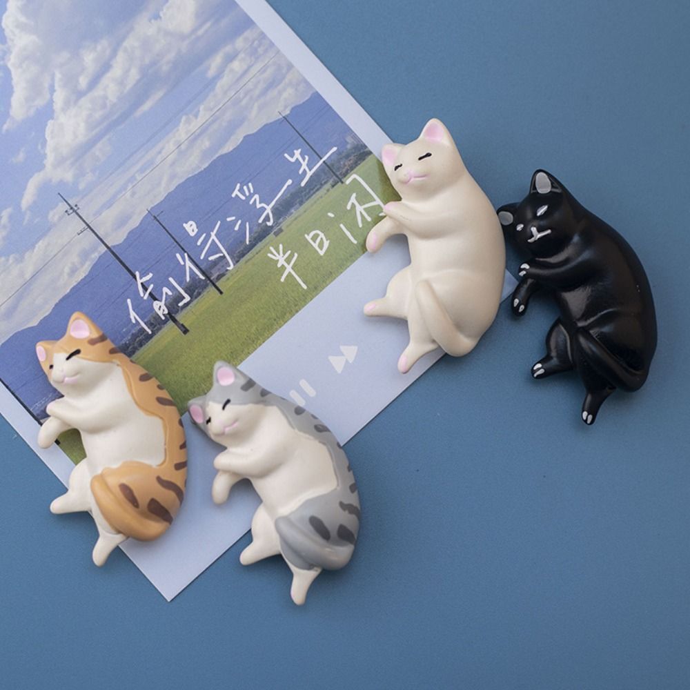 Simulation Sleep Cat Fridge Magnets Cute Lazy Cat Miniatures 6 Styles Car