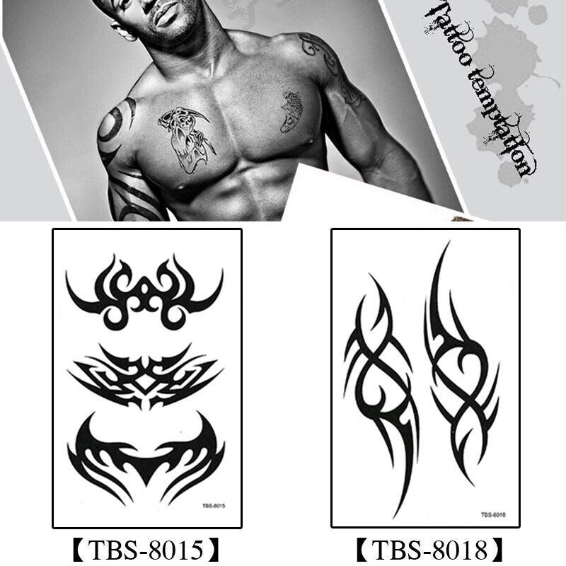 2X Temporary Tattoo Sticker Totem Waterproof Fake Tattoos Removable Body Art TBS