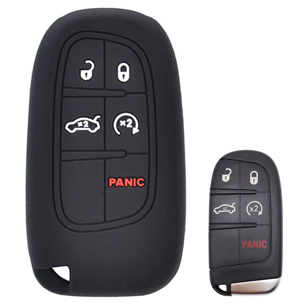 For Jeep Dodge Chrysler Key Fob Chain Remote Smart Case Cover Protect 5 Buttons