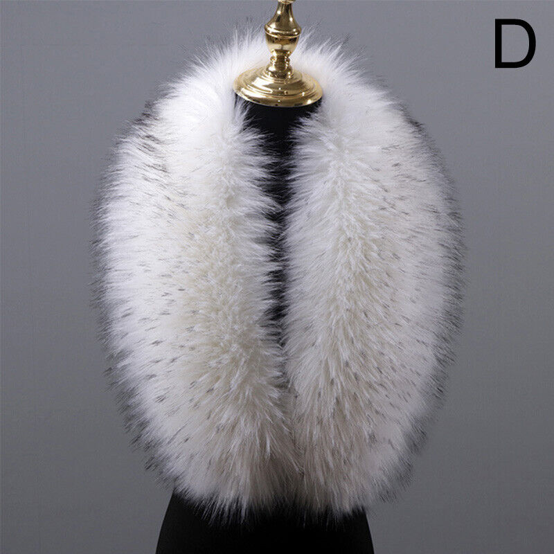 Women Winter Warm Fluffy Collar Scarf Faux Fox Fur Shawl Neck Warmer Wraps Stole