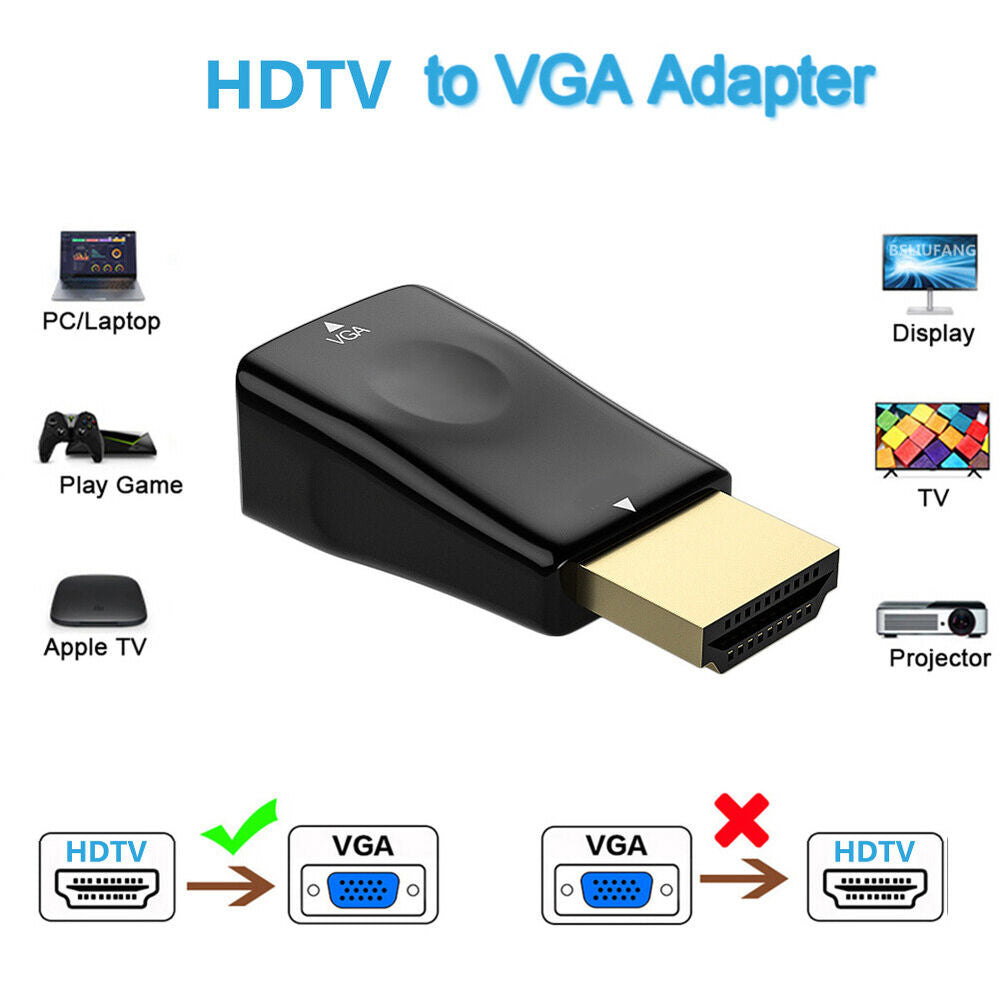 Tablet Laptop PC HDMI-Compatible to VGA Adapter HD 1080P VGA Output Connector