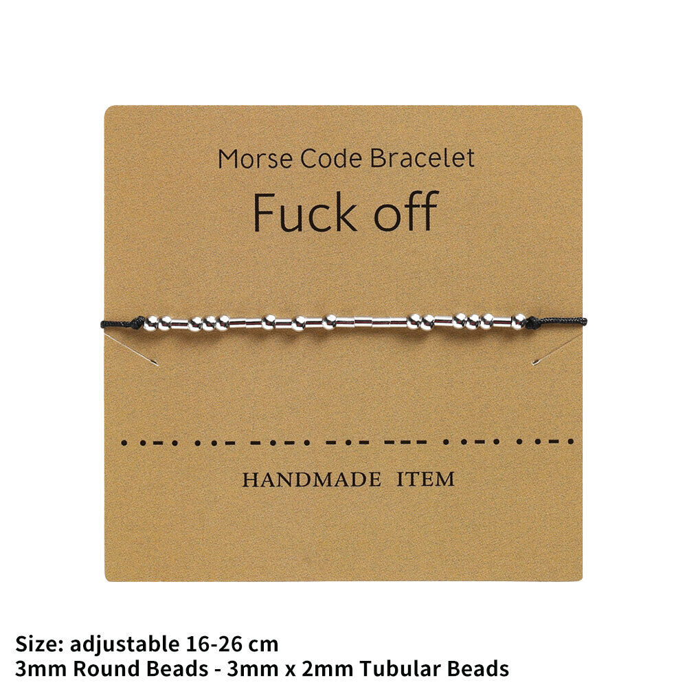 Morse Code Secret Hidden Message Best Bitches Friendship Couple Bracelet Gift