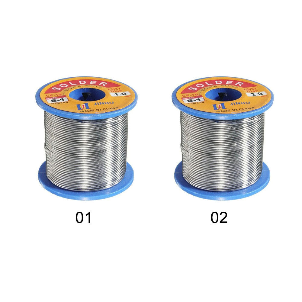 300g 1-2mm Tin Lead Wire Reel Soldering Solder Fluxed Core Electronics Lead Flux