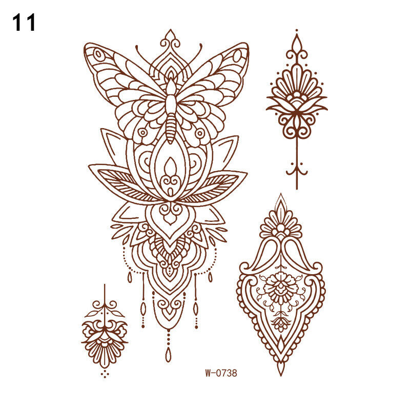 Temporary Tattoos Sticker Red Classic Henna Tattoo Tattoo Sticker Body Art 1pc