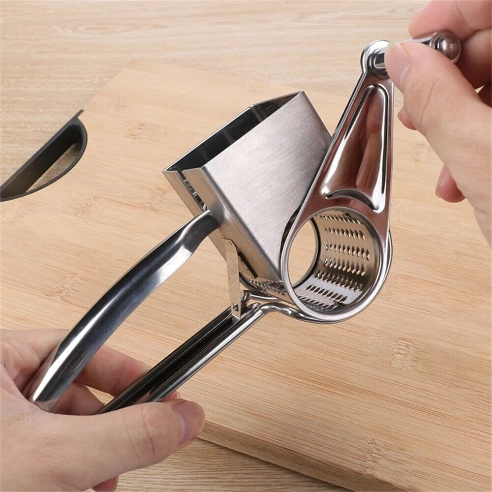 4 Set Multifunction Rotary Cheese Grater Hand Held Cut Slicer Stainless Steel