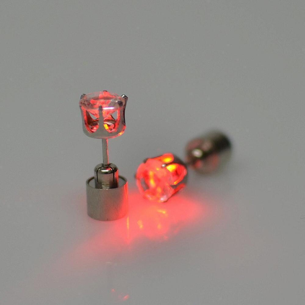 LED Earrings Glowing Light UpDiamond Crown Ear Drop Stud Pendant For Party U8R0