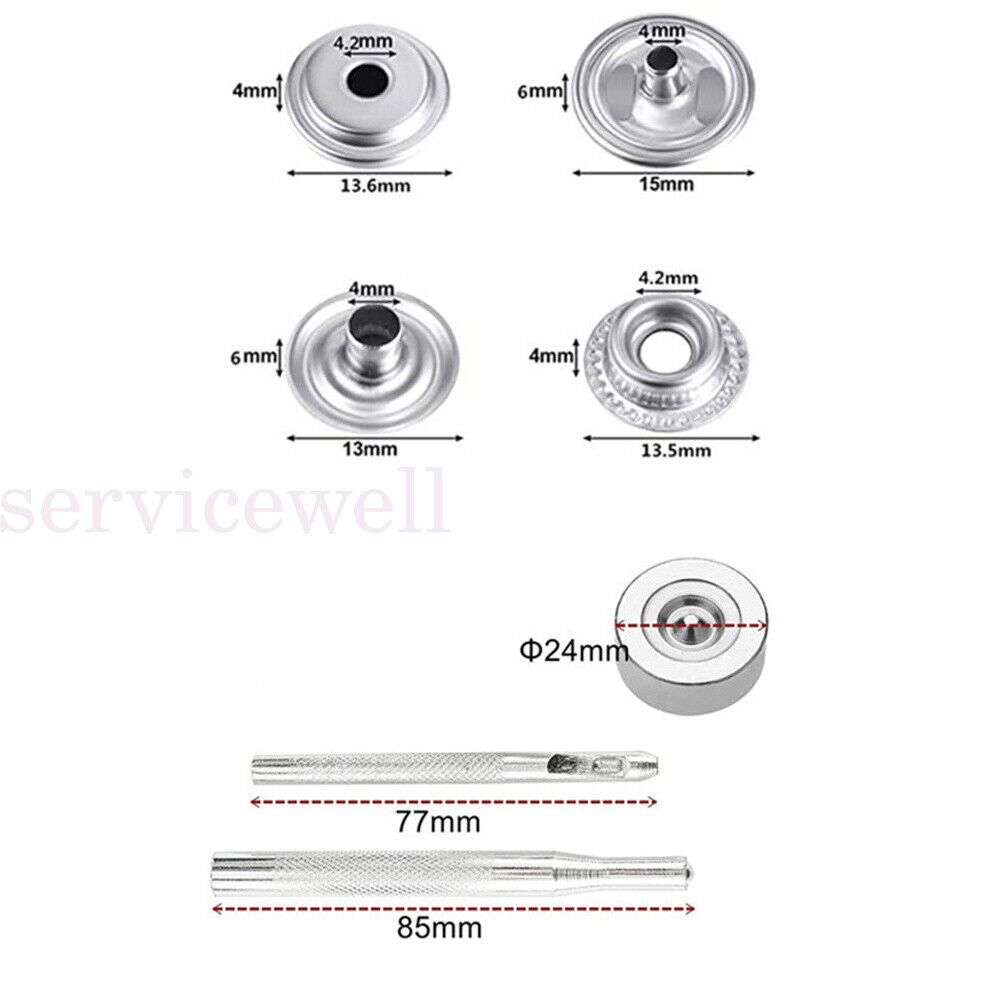 Reliable Snap Fastener Kit 203pcs Durable Snaps for Clothing Sewing and Mending