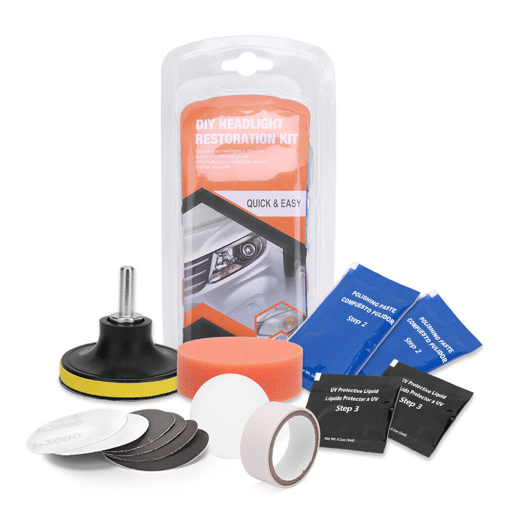 1 set Pro Car Vehicle Headlight Restoration Kit Polishing Sanding Cleaner Repair Tool