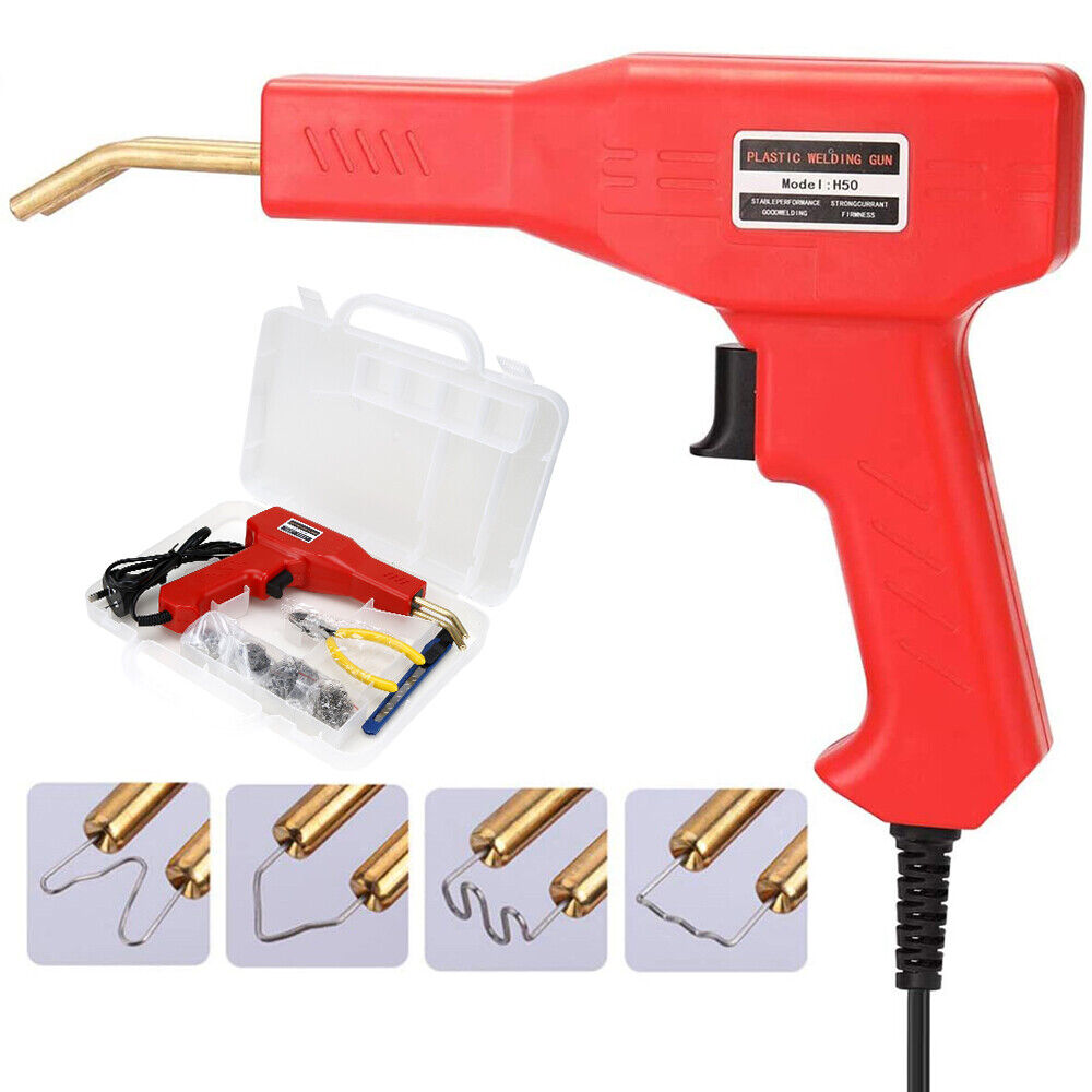 Handheld Welder Weld Plastic Repair Machine Crack Hot Stapler Garage Tools Red