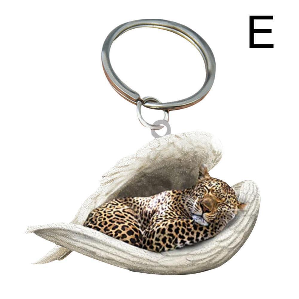 Hanging Ornament Keychain Cute Sleeping Angel Animal Pendant Wing Car Gift