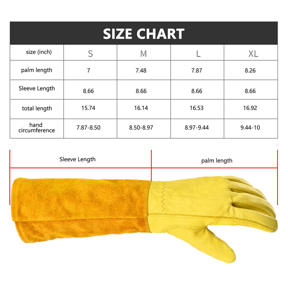 New Long Tube Gardening Gloves Leather Breathable Gauntlet Pruning Garden Gloves