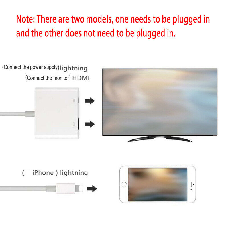 HDMI Digital TV AV Adapter Cable to Adapter For iPad iPod iPhone Series HD 1080P