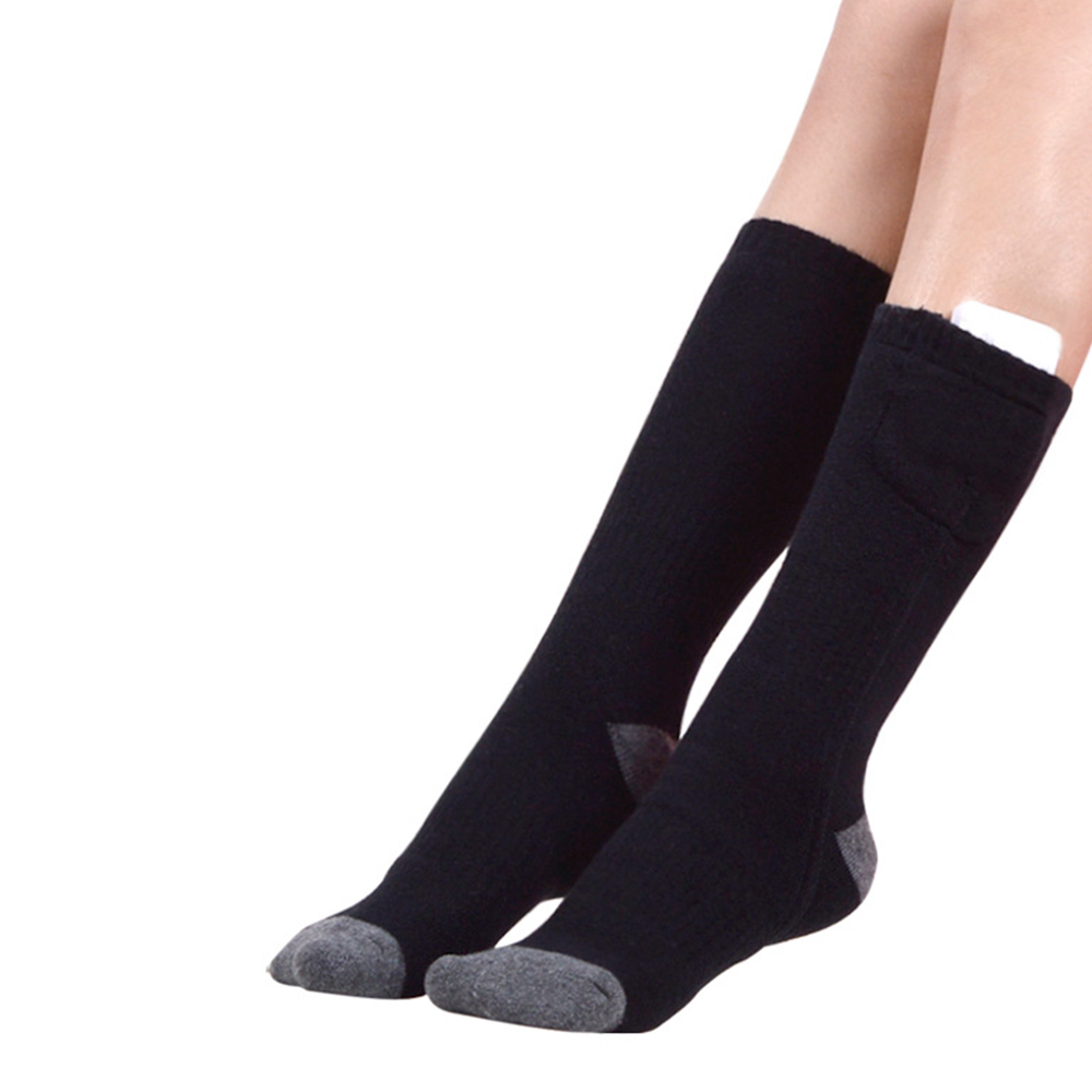 Winter Electric Heated Socks Boot Feet Warmer USB 4000mAh Rechargable Battery